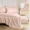 imageSasttie Queen Comforter Set 7Piece Bed in a Bag Pintuck Bedding Sets for All Season Includes Comforter Flat Sheet Fitted Sheet Pillowcases and Pillowshams Sage GreenBlush Pink