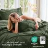 imageSasttie Queen Comforter Set 7Piece Bed in a Bag Pintuck Bedding Sets for All Season Includes Comforter Flat Sheet Fitted Sheet Pillowcases and Pillowshams Sage GreenDark Green