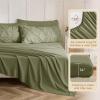 imageSasttie Queen Comforter Set 7Piece Bed in a Bag Pintuck Bedding Sets for All Season Includes Comforter Flat Sheet Fitted Sheet Pillowcases and Pillowshams Sage GreenOlive Green
