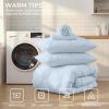 imageSasttie Queen Comforter Set 7Piece Bed in a Bag Pintuck Bedding Sets for All Season Includes Comforter Flat Sheet Fitted Sheet Pillowcases and Pillowshams Sage GreenLight Blue