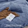 imageSasttie Queen Comforter Set 7Piece Bed in a Bag Pintuck Bedding Sets for All Season Includes Comforter Flat Sheet Fitted Sheet Pillowcases and Pillowshams Sage GreenSlate Blue