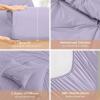 imageSasttie Queen Comforter Set 7Piece Bed in a Bag Pintuck Bedding Sets for All Season Includes Comforter Flat Sheet Fitted Sheet Pillowcases and Pillowshams Sage GreenLavender