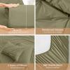 imageSasttie Queen Comforter Set 7Piece Bed in a Bag Pintuck Bedding Sets for All Season Includes Comforter Flat Sheet Fitted Sheet Pillowcases and Pillowshams Sage GreenOlive Green