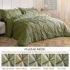 imageSasttie Queen Comforter Set 7Piece Bed in a Bag Pintuck Bedding Sets for All Season Includes Comforter Flat Sheet Fitted Sheet Pillowcases and Pillowshams Sage GreenOlive Green