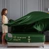 imageSasttie Satin Sheets King  4 Pieces Luxury Soft Gold Silky Bed Sheets Set with Pillowcases  Smooth SilkLike Satin Fabric Reinforced 14 Inches Pocket OekoTex CertifiedForest Green