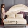 imageSasttie Satin Sheets King  4 Pieces Luxury Soft Gold Silky Bed Sheets Set with Pillowcases  Smooth SilkLike Satin Fabric Reinforced 14 Inches Pocket OekoTex CertifiedKhaki