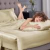 imageSasttie Satin Sheets King  4 Pieces Luxury Soft Gold Silky Bed Sheets Set with Pillowcases  Smooth SilkLike Satin Fabric Reinforced 14 Inches Pocket OekoTex CertifiedChampagne