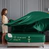 imageSasttie Satin Sheets King  4 Pieces Luxury Soft Gold Silky Bed Sheets Set with Pillowcases  Smooth SilkLike Satin Fabric Reinforced 14 Inches Pocket OekoTex CertifiedEmerald Green