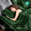 imageSasttie Satin Sheets King  4 Pieces Luxury Soft Gold Silky Bed Sheets Set with Pillowcases  Smooth SilkLike Satin Fabric Reinforced 14 Inches Pocket OekoTex CertifiedForest Green