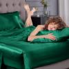 imageSasttie Satin Sheets King  4 Pieces Luxury Soft Gold Silky Bed Sheets Set with Pillowcases  Smooth SilkLike Satin Fabric Reinforced 14 Inches Pocket OekoTex CertifiedEmerald Green