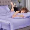 imageSasttie Satin Sheets King  4 Pieces Luxury Soft Gold Silky Bed Sheets Set with Pillowcases  Smooth SilkLike Satin Fabric Reinforced 14 Inches Pocket OekoTex CertifiedLavender