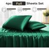 imageSasttie Satin Sheets King  4 Pieces Luxury Soft Gold Silky Bed Sheets Set with Pillowcases  Smooth SilkLike Satin Fabric Reinforced 14 Inches Pocket OekoTex CertifiedEmerald Green