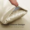 imageSasttie Satin Sheets King  4 Pieces Luxury Soft Gold Silky Bed Sheets Set with Pillowcases  Smooth SilkLike Satin Fabric Reinforced 14 Inches Pocket OekoTex CertifiedChampagne