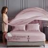 imageSasttie Satin Sheets King  4 Pieces Luxury Soft Gold Silky Bed Sheets Set with Pillowcases  Smooth SilkLike Satin Fabric Reinforced 14 Inches Pocket OekoTex CertifiedDusty Pink