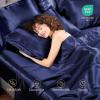 imageSasttie Satin Sheets King  4 Pieces Luxury Soft Gold Silky Bed Sheets Set with Pillowcases  Smooth SilkLike Satin Fabric Reinforced 14 Inches Pocket OekoTex CertifiedNavy