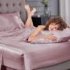 imageSasttie Satin Sheets King  4 Pieces Luxury Soft Gold Silky Bed Sheets Set with Pillowcases  Smooth SilkLike Satin Fabric Reinforced 14 Inches Pocket OekoTex CertifiedDusty Pink