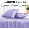 imageSasttie Satin Sheets King  4 Pieces Luxury Soft Gold Silky Bed Sheets Set with Pillowcases  Smooth SilkLike Satin Fabric Reinforced 14 Inches Pocket OekoTex CertifiedLavender