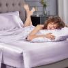 imageSasttie Satin Sheets King  4 Pieces Luxury Soft Gold Silky Bed Sheets Set with Pillowcases  Smooth SilkLike Satin Fabric Reinforced 14 Inches Pocket OekoTex CertifiedLight Purple