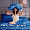imageSasttie Satin Sheets King  4 Pieces Luxury Soft Gold Silky Bed Sheets Set with Pillowcases  Smooth SilkLike Satin Fabric Reinforced 14 Inches Pocket OekoTex CertifiedRoyal Blue