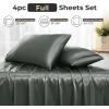 imageSasttie Satin Sheets King  4 Pieces Luxury Soft Gold Silky Bed Sheets Set with Pillowcases  Smooth SilkLike Satin Fabric Reinforced 14 Inches Pocket OekoTex CertifiedDark Grey