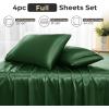 imageSasttie Satin Sheets King  4 Pieces Luxury Soft Gold Silky Bed Sheets Set with Pillowcases  Smooth SilkLike Satin Fabric Reinforced 14 Inches Pocket OekoTex CertifiedForest Green