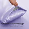 imageSasttie Satin Sheets King  4 Pieces Luxury Soft Gold Silky Bed Sheets Set with Pillowcases  Smooth SilkLike Satin Fabric Reinforced 14 Inches Pocket OekoTex CertifiedLavender