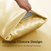 imageSasttie Satin Sheets King  4 Pieces Luxury Soft Gold Silky Bed Sheets Set with Pillowcases  Smooth SilkLike Satin Fabric Reinforced 14 Inches Pocket OekoTex CertifiedPale Yellow