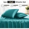 imageSasttie Satin Sheets King  4 Pieces Luxury Soft Gold Silky Bed Sheets Set with Pillowcases  Smooth SilkLike Satin Fabric Reinforced 14 Inches Pocket OekoTex CertifiedTeal