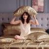 imageSasttie Satin Sheets King  4 Pieces Luxury Soft Gold Silky Bed Sheets Set with Pillowcases  Smooth SilkLike Satin Fabric Reinforced 14 Inches Pocket OekoTex CertifiedBrown