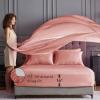 imageSasttie Satin Sheets King  4 Pieces Luxury Soft Gold Silky Bed Sheets Set with Pillowcases  Smooth SilkLike Satin Fabric Reinforced 14 Inches Pocket OekoTex CertifiedRose Pink