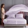imageSasttie Satin Sheets King  4 Pieces Luxury Soft Gold Silky Bed Sheets Set with Pillowcases  Smooth SilkLike Satin Fabric Reinforced 14 Inches Pocket OekoTex CertifiedLight Purple