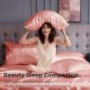imageSasttie Satin Sheets King  4 Pieces Luxury Soft Gold Silky Bed Sheets Set with Pillowcases  Smooth SilkLike Satin Fabric Reinforced 14 Inches Pocket OekoTex CertifiedRose Pink