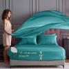 imageSasttie Satin Sheets King  4 Pieces Luxury Soft Gold Silky Bed Sheets Set with Pillowcases  Smooth SilkLike Satin Fabric Reinforced 14 Inches Pocket OekoTex CertifiedTeal