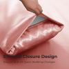 imageSasttie Satin Sheets King  4 Pieces Luxury Soft Gold Silky Bed Sheets Set with Pillowcases  Smooth SilkLike Satin Fabric Reinforced 14 Inches Pocket OekoTex CertifiedRose Pink