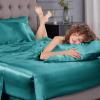 imageSasttie Satin Sheets King  4 Pieces Luxury Soft Gold Silky Bed Sheets Set with Pillowcases  Smooth SilkLike Satin Fabric Reinforced 14 Inches Pocket OekoTex CertifiedTeal