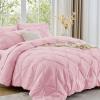 imageSasttie Queen Comforter Set 7Piece Bed in a Bag Pintuck Bedding Sets for All Season Includes Comforter Flat Sheet Fitted Sheet Pillowcases and Pillowshams Sage GreenBaby Pink