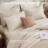 imageSasttie King Comforter Set 7Piece PreWashed Crinkled Texture Bed in a Bag King with Ultra Soft Brushed Sheets Aesthetic Fluffy Bedding Set for All Seasons BlueBeige