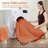imageSasttie King Comforter Set 7Piece PreWashed Crinkled Texture Bed in a Bag King with Ultra Soft Brushed Sheets Aesthetic Fluffy Bedding Set for All Seasons BlueBurnt Orange