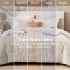 imageSasttie King Comforter Set 7Piece PreWashed Crinkled Texture Bed in a Bag King with Ultra Soft Brushed Sheets Aesthetic Fluffy Bedding Set for All Seasons BlueBeige