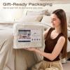imageSasttie King Comforter Set 7Piece PreWashed Crinkled Texture Bed in a Bag King with Ultra Soft Brushed Sheets Aesthetic Fluffy Bedding Set for All Seasons BlueDark Linen