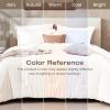 imageSasttie King Comforter Set 7Piece PreWashed Crinkled Texture Bed in a Bag King with Ultra Soft Brushed Sheets Aesthetic Fluffy Bedding Set for All Seasons BlueIvory
