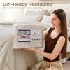 imageSasttie King Comforter Set 7Piece PreWashed Crinkled Texture Bed in a Bag King with Ultra Soft Brushed Sheets Aesthetic Fluffy Bedding Set for All Seasons BlueBeige