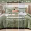 imageSasttie King Comforter Set 7Piece PreWashed Crinkled Texture Bed in a Bag King with Ultra Soft Brushed Sheets Aesthetic Fluffy Bedding Set for All Seasons BlueSage Green