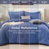 imageSasttie King Comforter Set 7Piece PreWashed Crinkled Texture Bed in a Bag King with Ultra Soft Brushed Sheets Aesthetic Fluffy Bedding Set for All Seasons BlueBlue