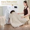 imageSasttie King Comforter Set 7Piece PreWashed Crinkled Texture Bed in a Bag King with Ultra Soft Brushed Sheets Aesthetic Fluffy Bedding Set for All Seasons BlueBeige