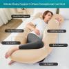 imageSasttie Pregnancy Pillows for Sleeping U Shaped Cooling Full Body Pillow with Removable Cover Pregnant Women Must Haves Maternity Essential LavenderBeige