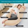 imageSasttie Pregnancy Pillows for Sleeping U Shaped Cooling Full Body Pillow with Removable Cover Pregnant Women Must Haves Maternity Essential LavenderBeige