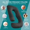 imageSasttie Pregnancy Pillows for Sleeping U Shaped Cooling Full Body Pillow with Removable Cover Pregnant Women Must Haves Maternity Essential LavenderBlack