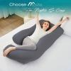 imageSasttie Pregnancy Pillows for Sleeping U Shaped Cooling Full Body Pillow with Removable Cover Pregnant Women Must Haves Maternity Essential LavenderDark Grey