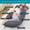 imageSasttie Pregnancy Pillows for Sleeping U Shaped Cooling Full Body Pillow with Removable Cover Pregnant Women Must Haves Maternity Essential LavenderDark Grey